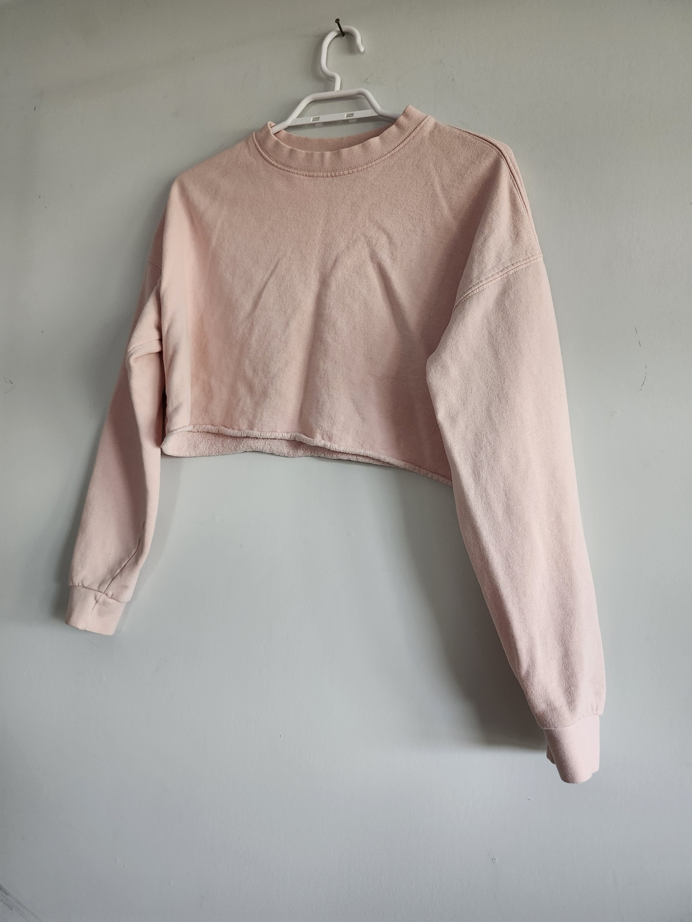 Topshop Light Pink Crop Sweatshirt | 100% Cotton | Crew Neck 💕